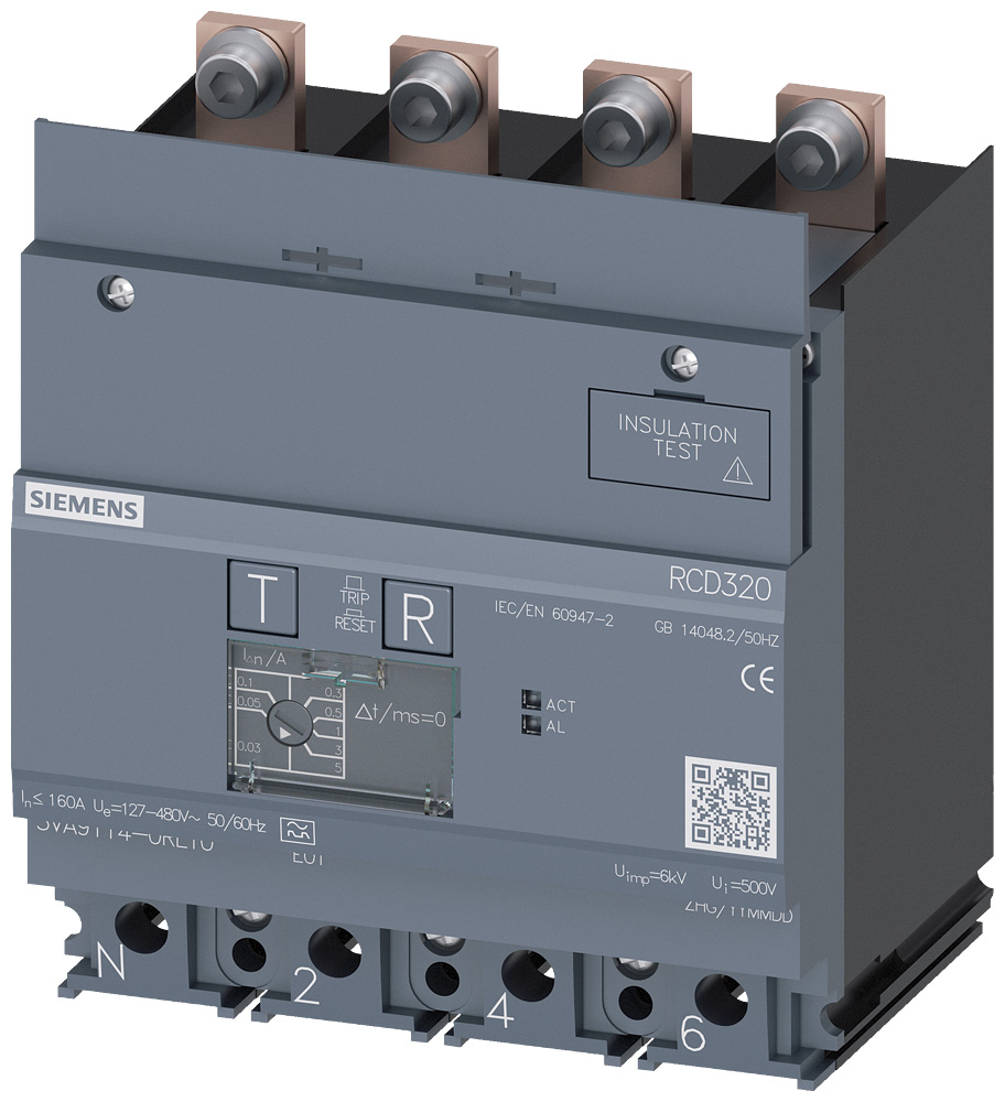 3VA9114-0RL10 - BRKR 3VA1 160A RCD320 LSM 4P ACC