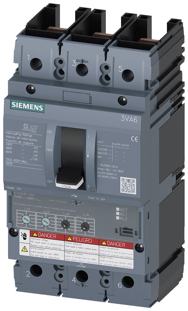 3VA6110-8HM31-0AA0 - BRKR 3VA61 3P 100A  150KA ETU3-LIG