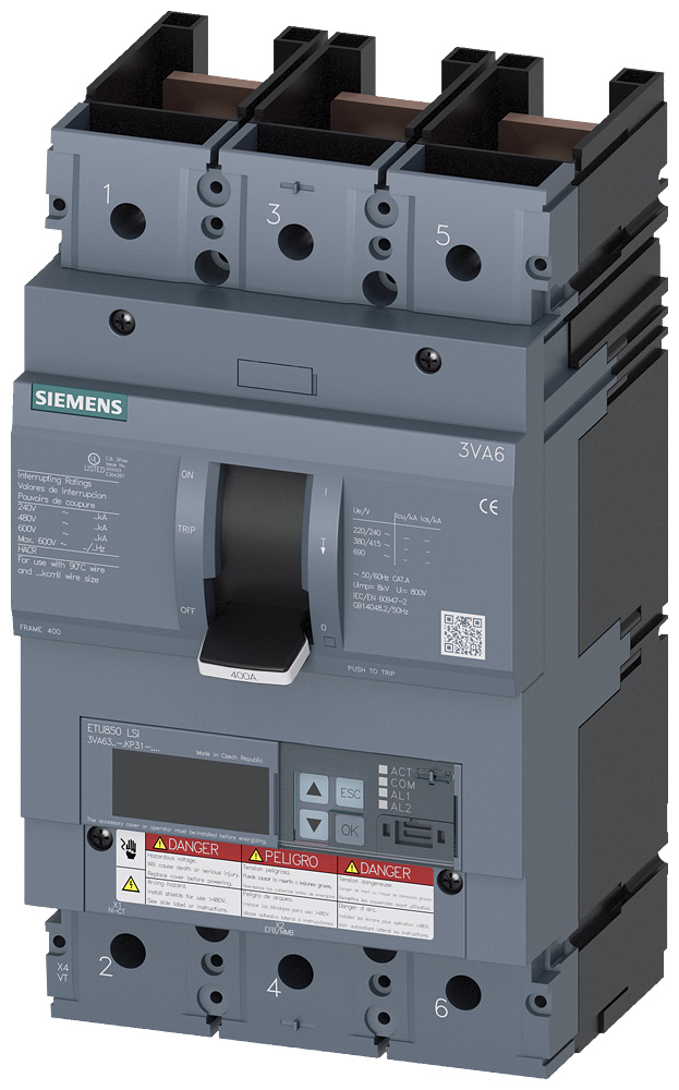 3VA6325-6KP31-2AA0 - BRKR 3VA63 3P 250A  65KA ETU8-LSI 100