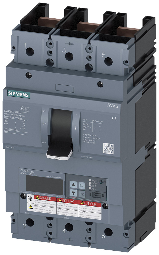 3VA6440-8JQ31-0AA0 - BRKR 3VA64 3P 400A  150KA ETU5-LSIG