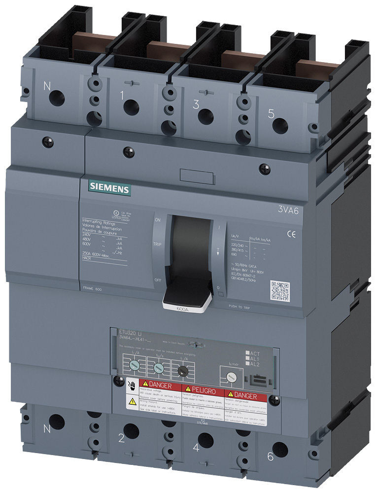3VA6440-5HL41-0AA0 - BRKR 3VA64 4P 400A  35KA ETU3-LI