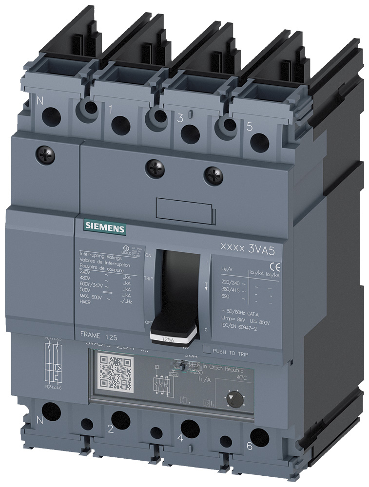 3VA5195-4EF41-0AA0 - BRKR 3VA51 4P 15A 25KA ATAM