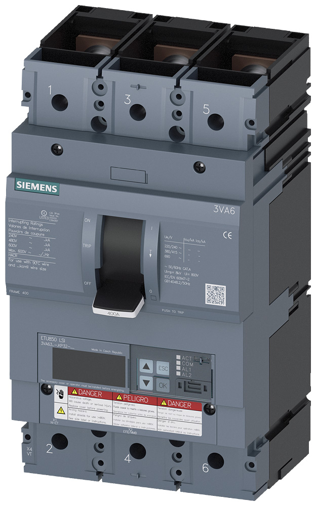 3VA6325-8KP32-2AA0 - BRKR 3VA63 3P 250A 150KA ETU8LSI 100 NUT