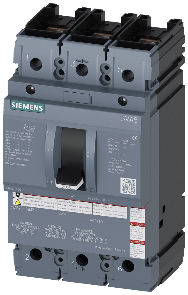 3VA5210-1BB32-0AA0 - MCSW 3VA52 3P 100A 100KA NUT