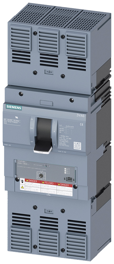 3VA6450-1MS36-0AA0 - BRKR 3VA64 3P 500A  100KA MCP LI AL