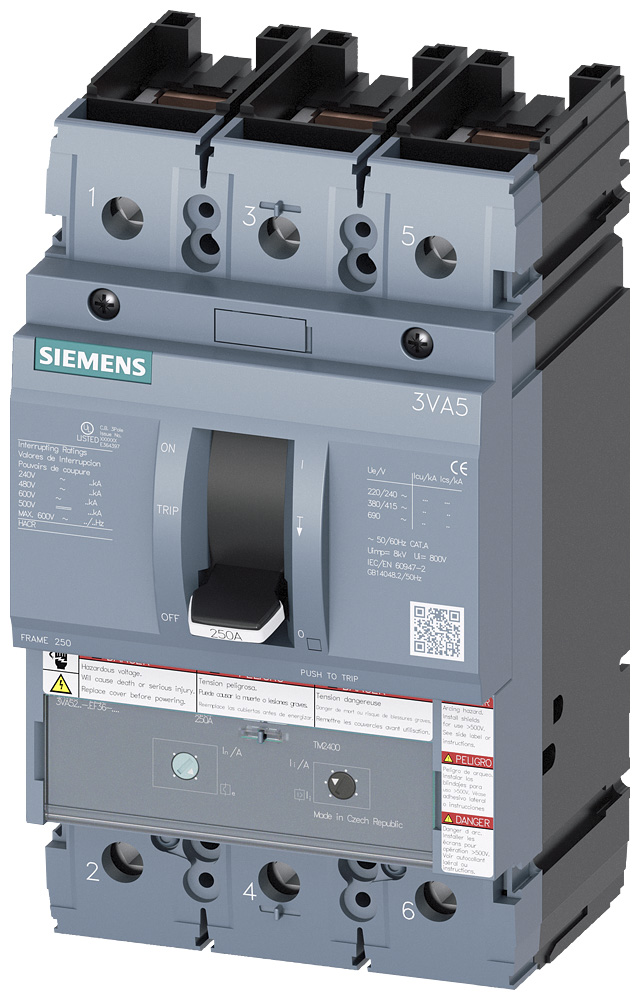 3VA5210-6EF36-0AA0 - BRKR 3VA52 3P 100A 65KA ATAM AL