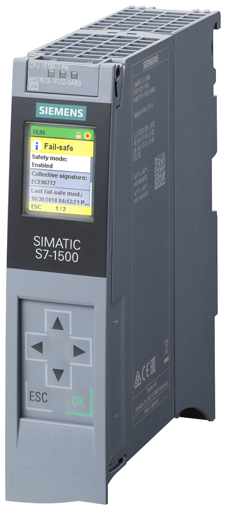 6ES75131FL020AB0 - S7-1500F CPU 1513-1 PN, 450KB, 1.5MB